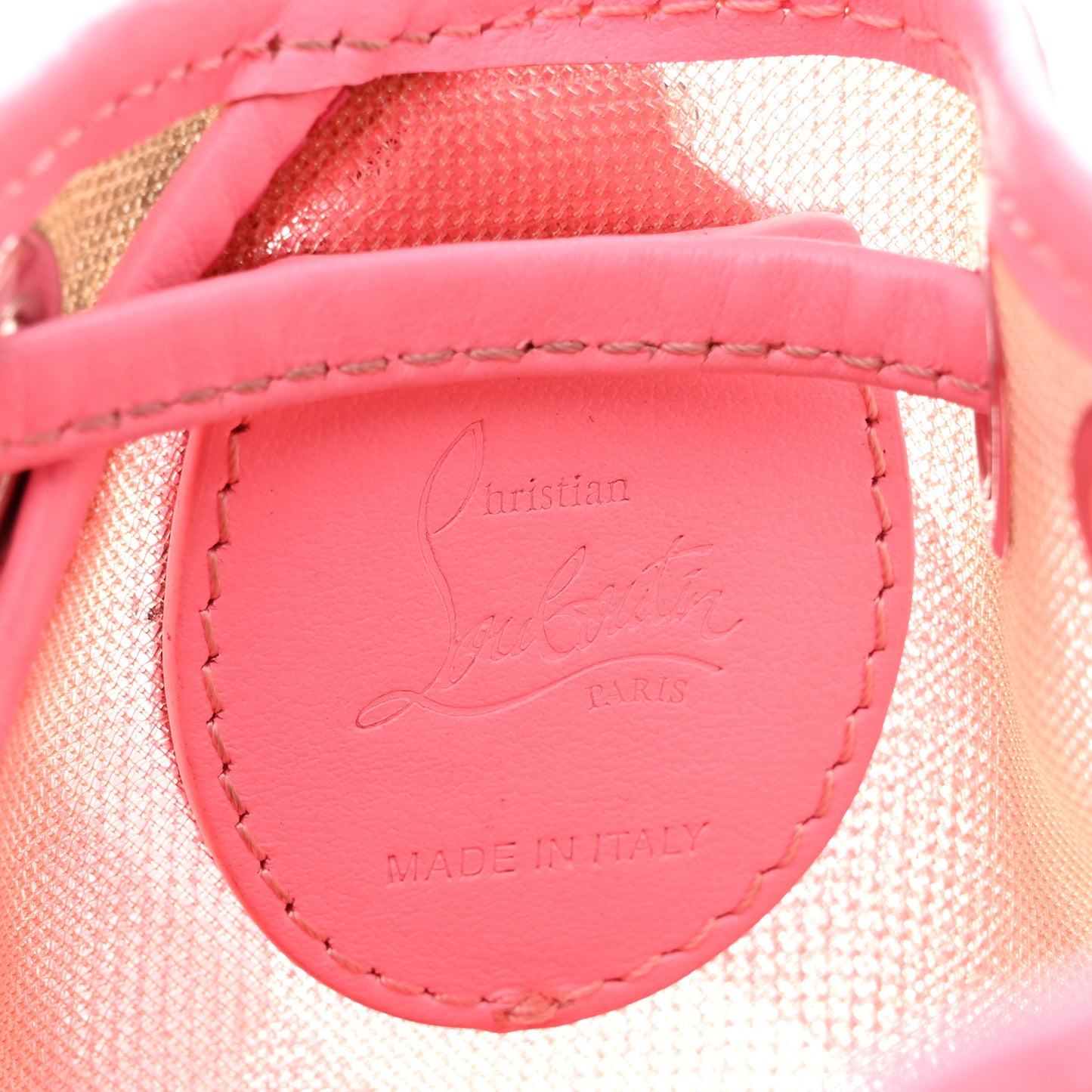 Calfskin Ruffle Tulle Marie Jane Bucket Bubble Gum