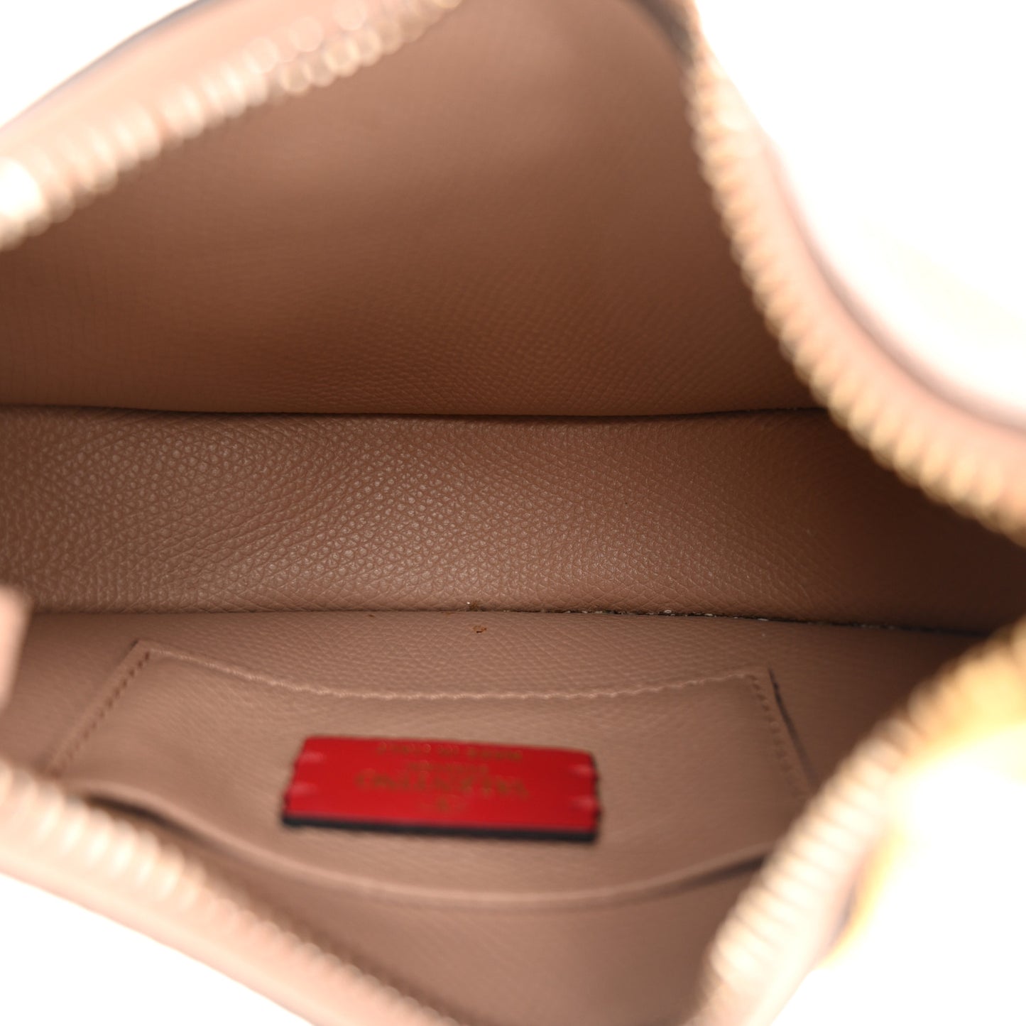 Grainy Calfskin Mini Vlogo Hobo Bag Rose Cannelle