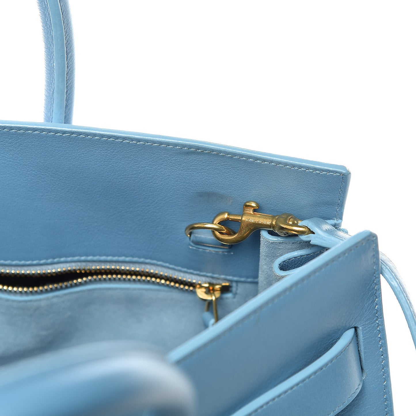 Grained Calfskin Small Sac De Jour Light Blue