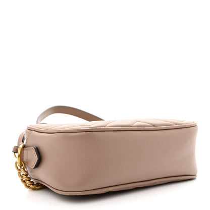 Gucci Calfskin Matelasse Mini GG Marmont Chain Shoulder Bag Porcelain Rose 4 of 10