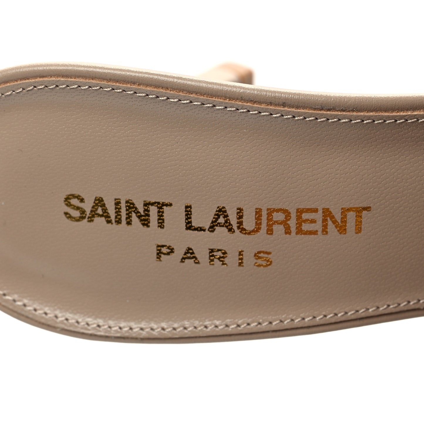 Calfskin Tribute 85 Slide Sandals 36.5 Dark Beige