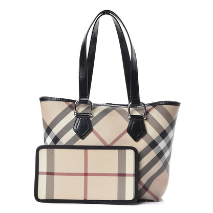 Burberry Supernova Check Stanton Tote Black 1 of 20