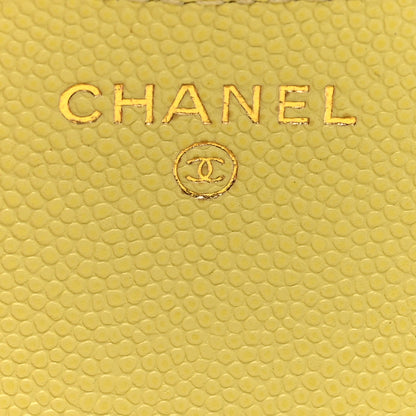 Chanel Lambskin Quilted Compact Flap Wallet Yellow 6 of 8