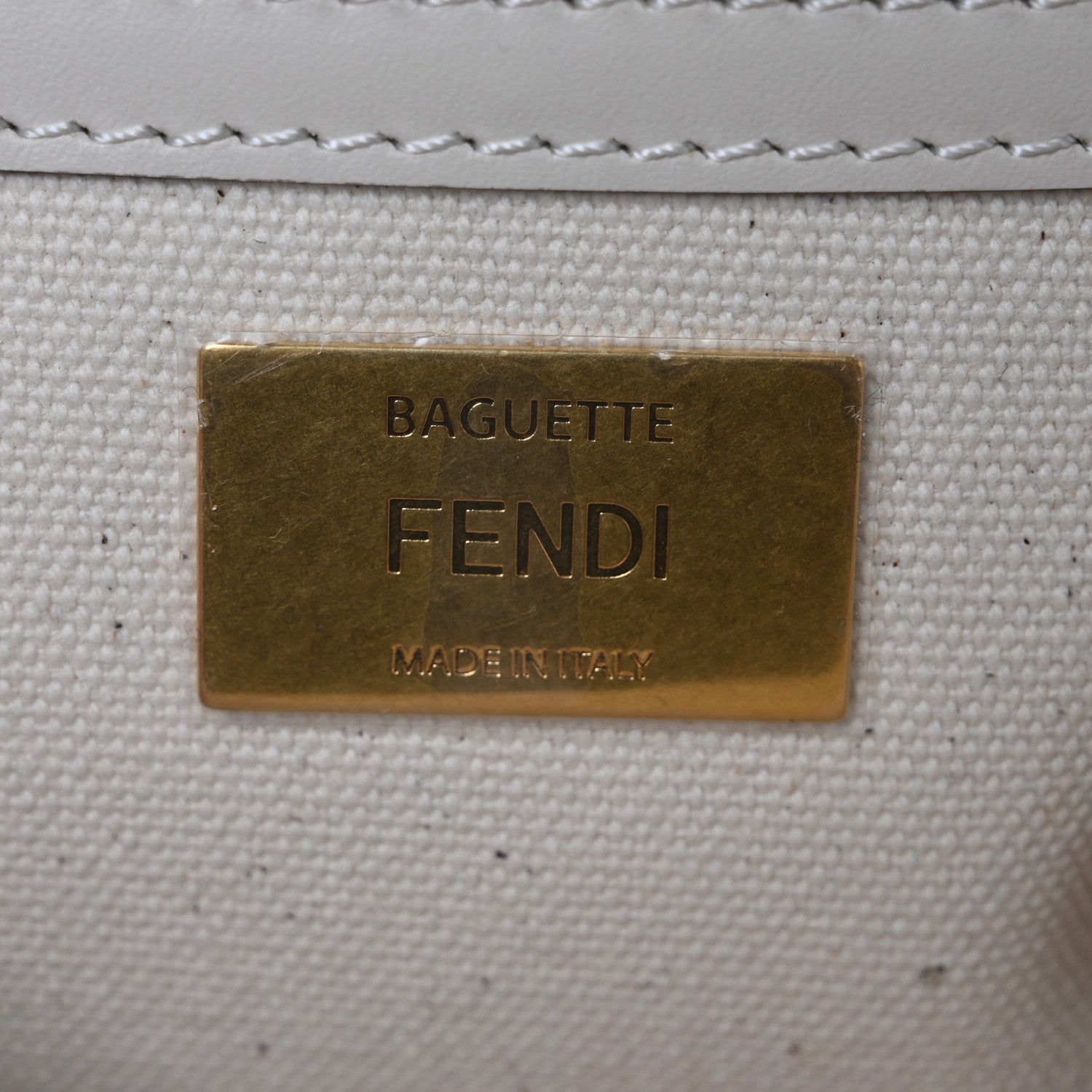 Fendi Canvas Vitello Seta FF Multicolor Embroidered Baguette Grezzo Multicolor Latte 6 of 10