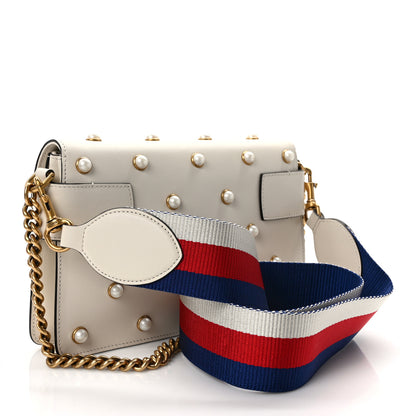 Gucci Nappa Pearl Studded Mini Queen Margaret Broadway Shoulder Bag Mystic White 3 of 12