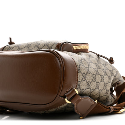 Gucci GG Supreme Monogram Azalea Calfskin Retro Interlocking G Buckle Backpack Beige Ebony Brown Sugar 9 of 9