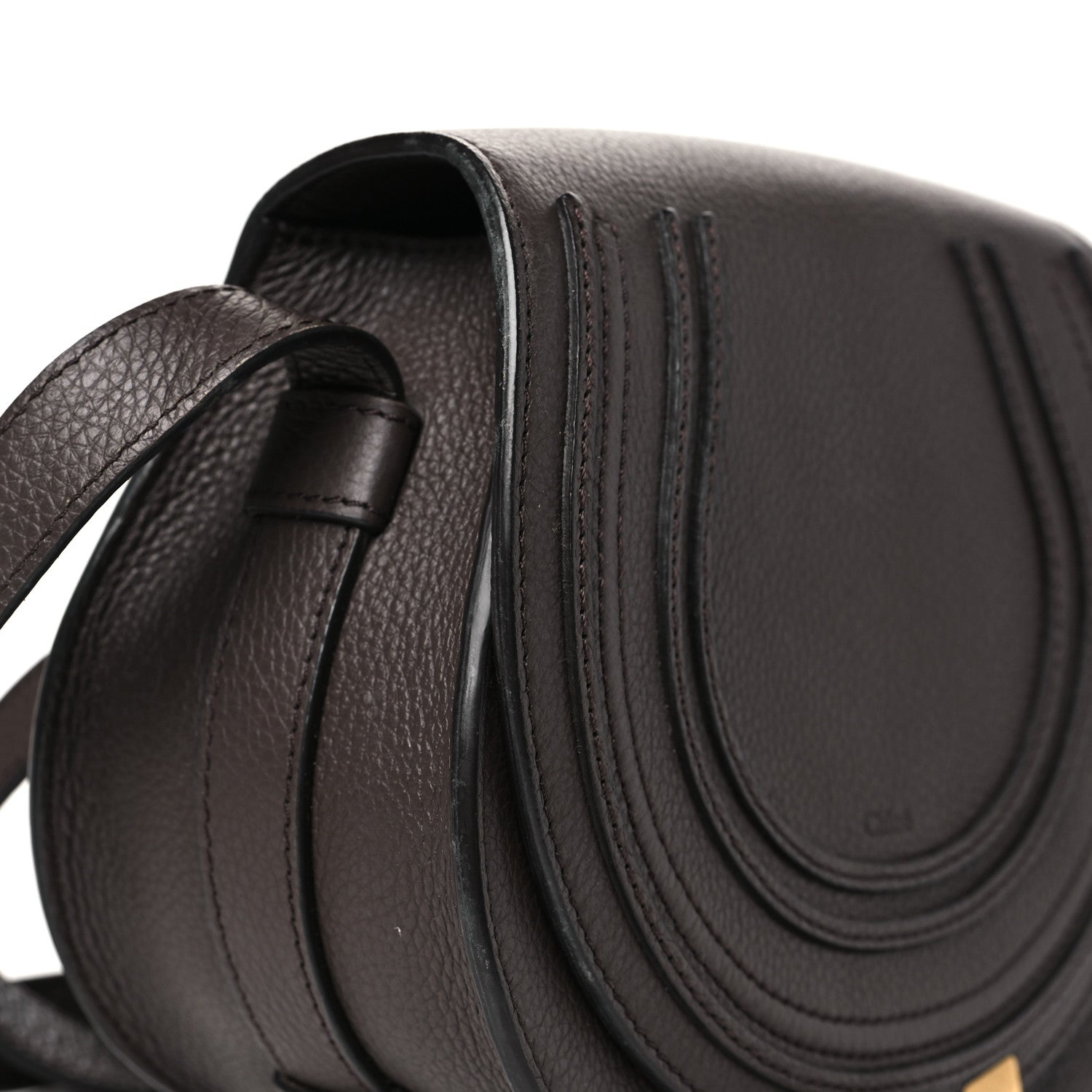 Chloe Grained Calfskin Small Marcie Saddle Bag Bold Brown 12 of 12