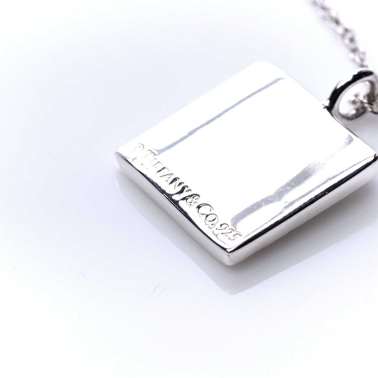 Sterling Silver Love Notes Square Pendant Necklace