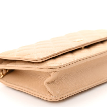 Chanel Caviar Quilted Wallet on Chain WOC Beige Clair 9 of 10