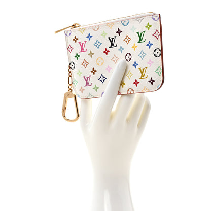 Louis Vuitton Monogram Multicolor Key Pouch White Litchi 2 of 6