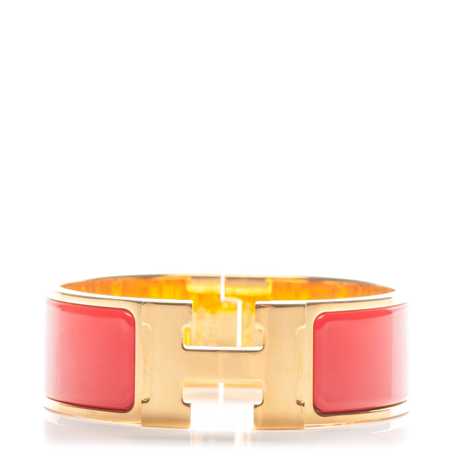 Hermes Enamel Wide Clic Clac H Bracelet PM Rouge 1 of 5