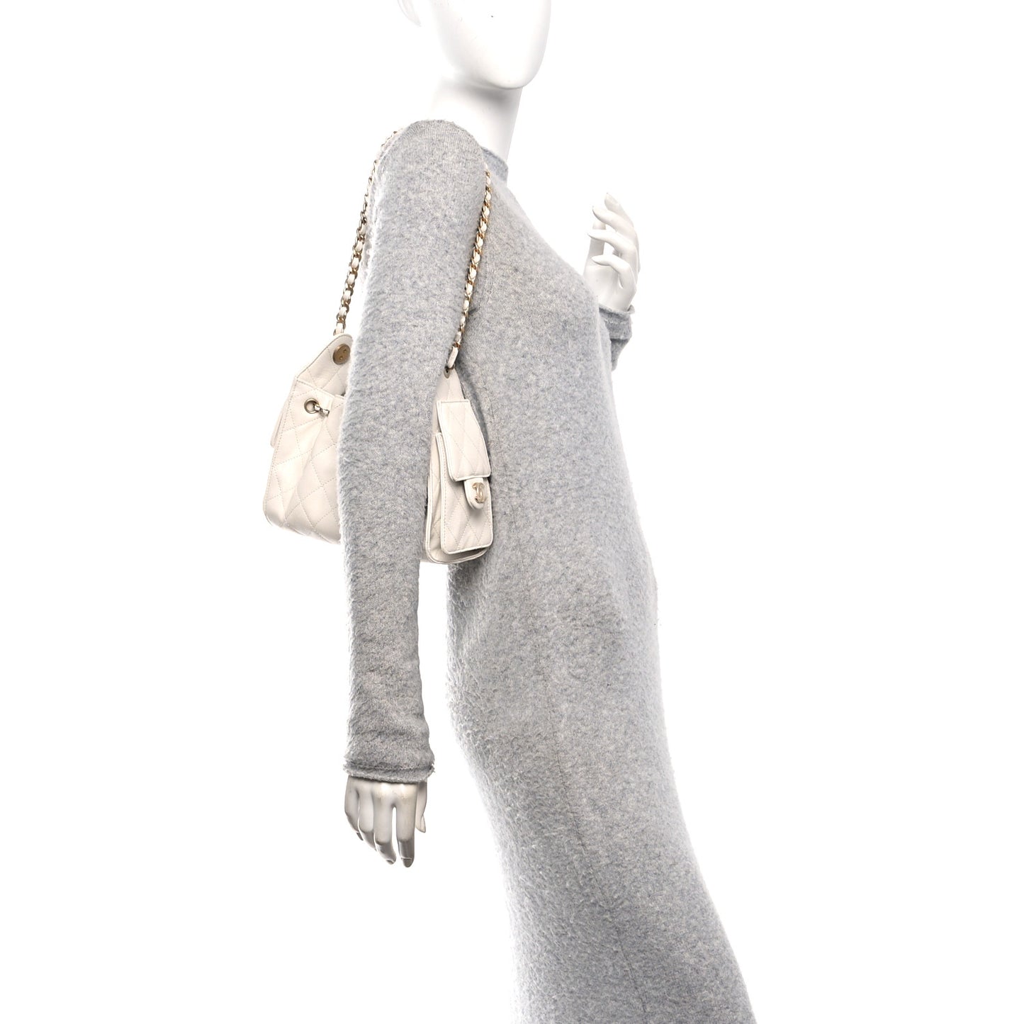 Caviar Quilted Mini Chanel 25 Handbag White