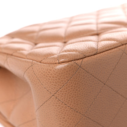 Chanel Caviar Quilted Jumbo Double Flap Light Brown 10 of 17