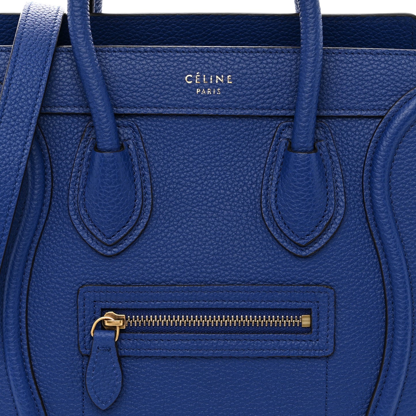 Drummed Calfskin Nano Luggage Indigo