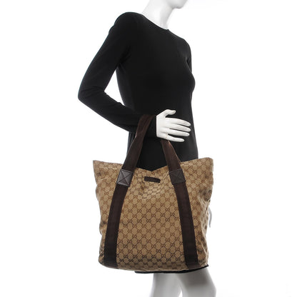 Gucci GG Monogram Medium Web Handle Vertical Tote Dark Brown 2 of 13