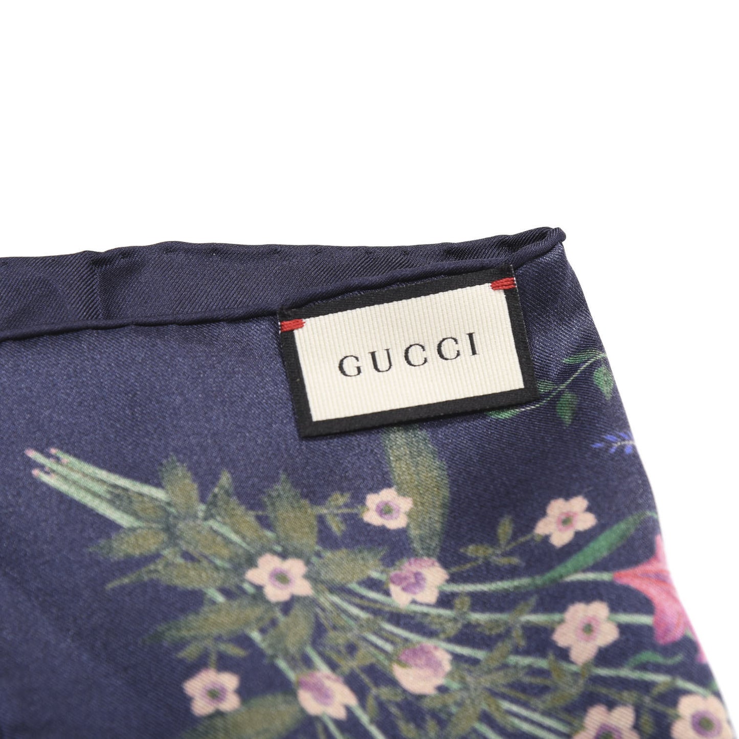 Silk Twill Nuovoflora Square Handkerchief Midnight Blue Blue