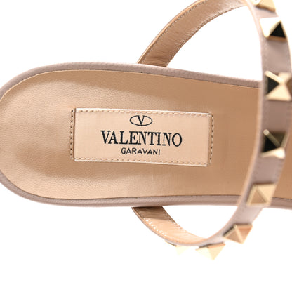 Valentino Garavani Calfskin Rockstud 60mm Caged Slide Sandals 39 Poudre 7 of 9