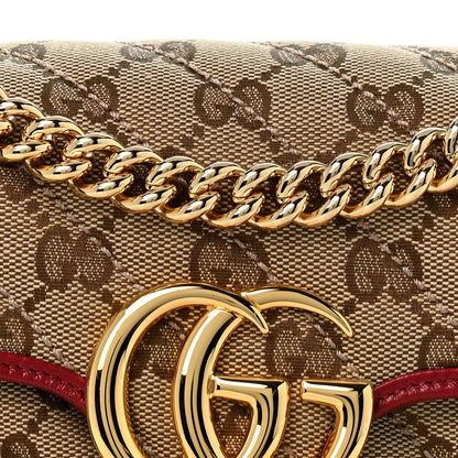 Gucci Monogram Azalea Calfskin Matelasse Diagonal Mini GG Marmont Shoulder Bag Beige Ebony New Cherry Red 8 of 11