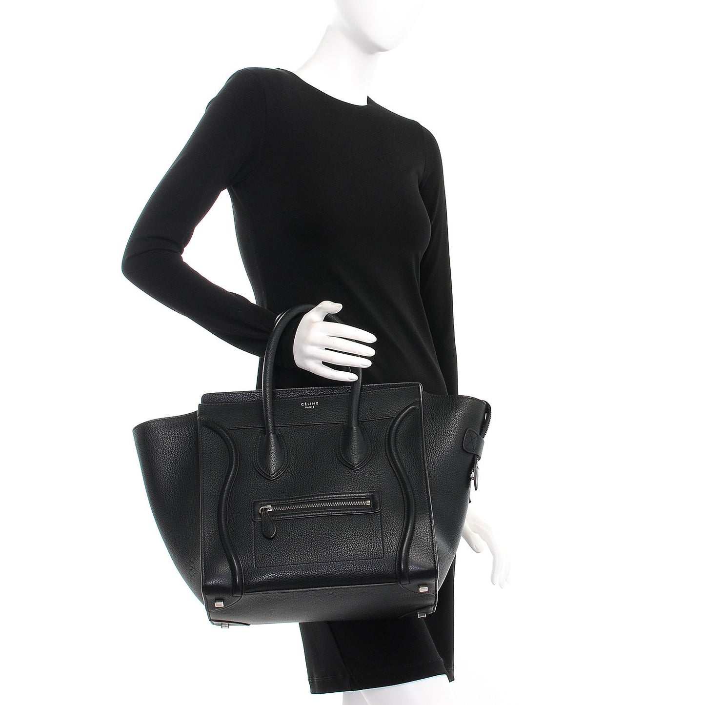 Drummed Calfskin Mini Luggage Black