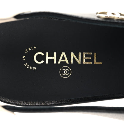 Chanel Lambskin Slingback Pumps 39 Black White 16 of 20
