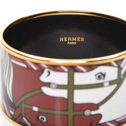 Hermes Enamel Printed Quadrige Extra Wide Bracelet 65 3 of 4