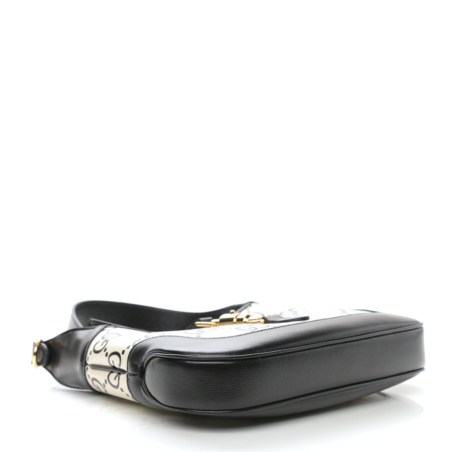 Azalea Calfskin GG Monogram Bi-Color Debossed Small Jackie 1961 Hobo Mystic White Black