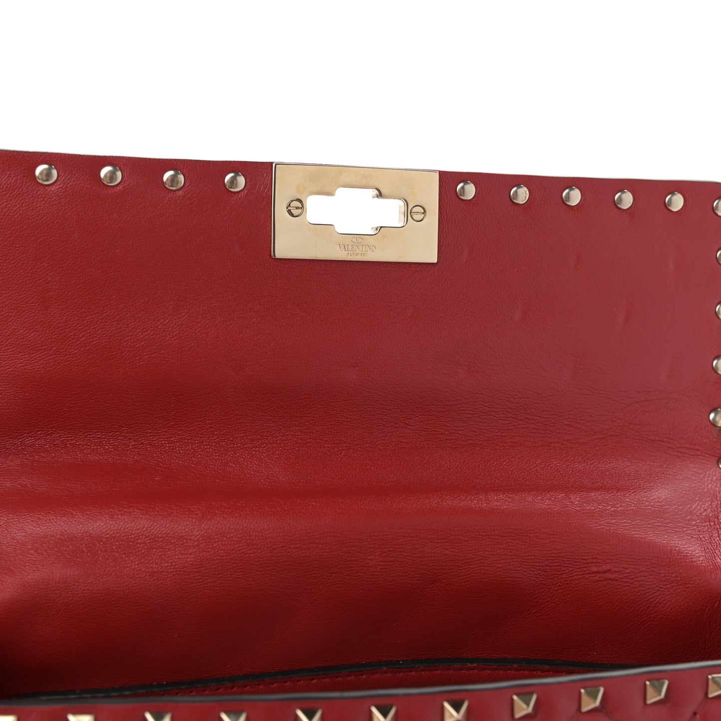 Nappa Medium Rockstud Spike Shoulder Bag Rosso Valentino