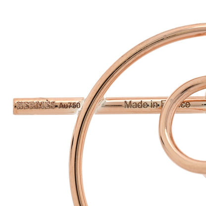 Hermes 18K Rose Gold PM Loop Earrings 4 of 5