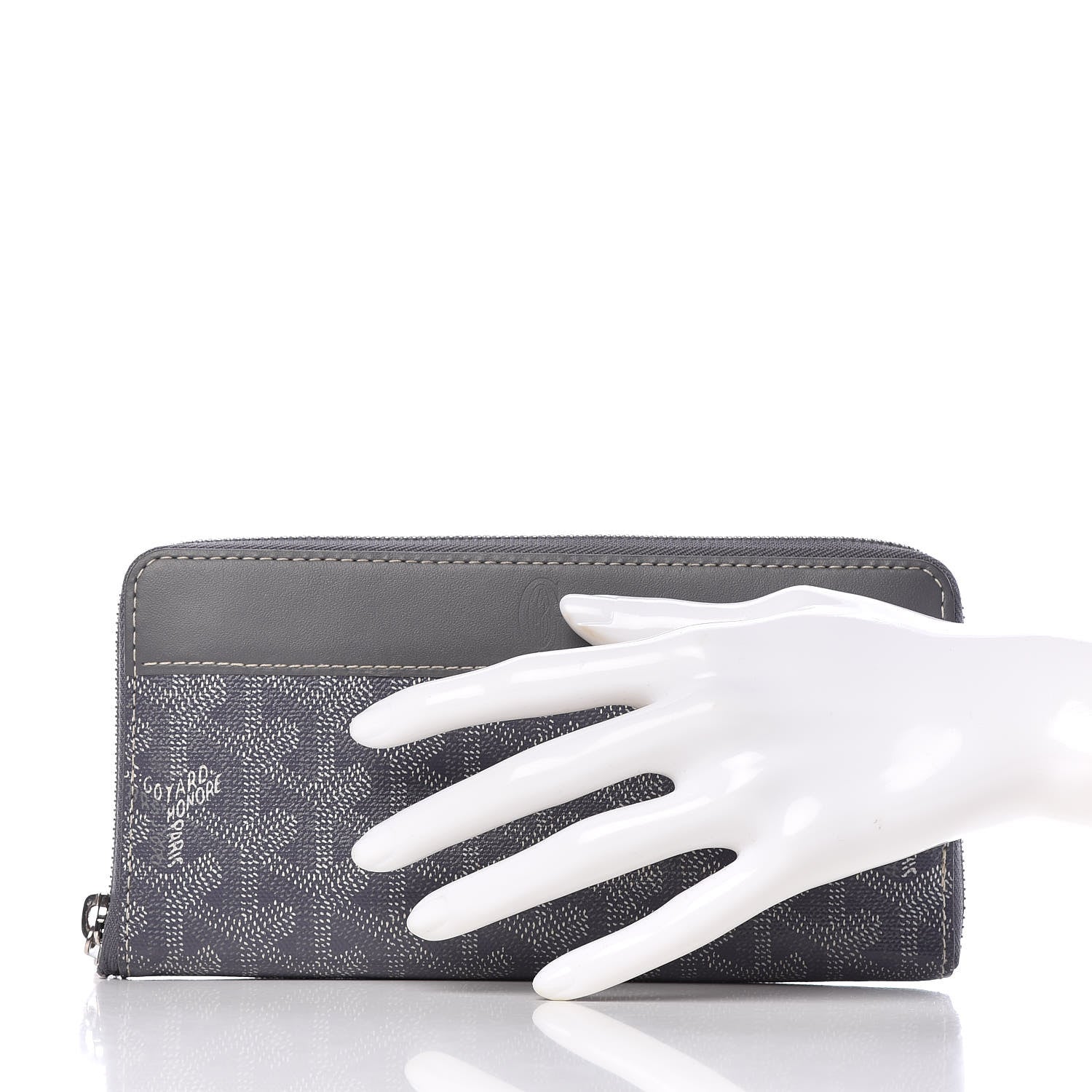Goyard Goyardine Matignon Zip Around GM Wallet Grey 2 of 8