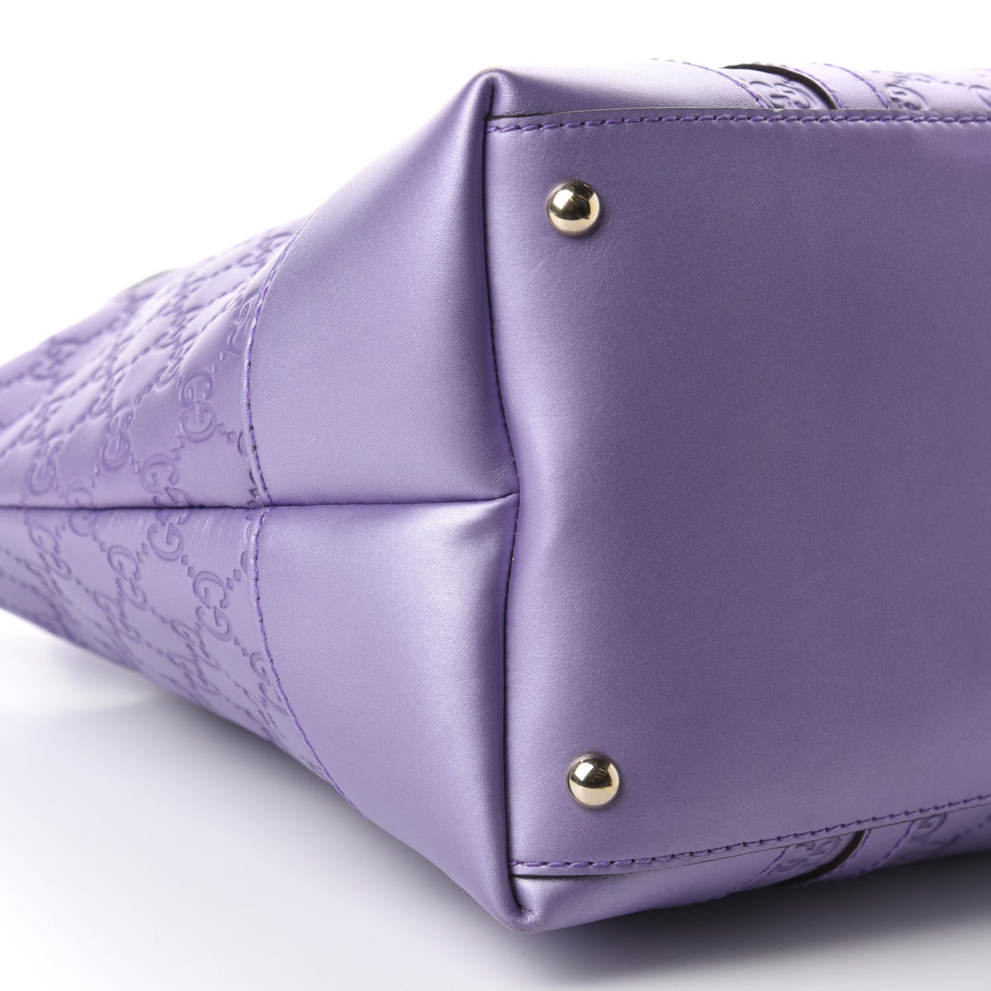 Metallic Guccissima Lovely Heart Tote Purple