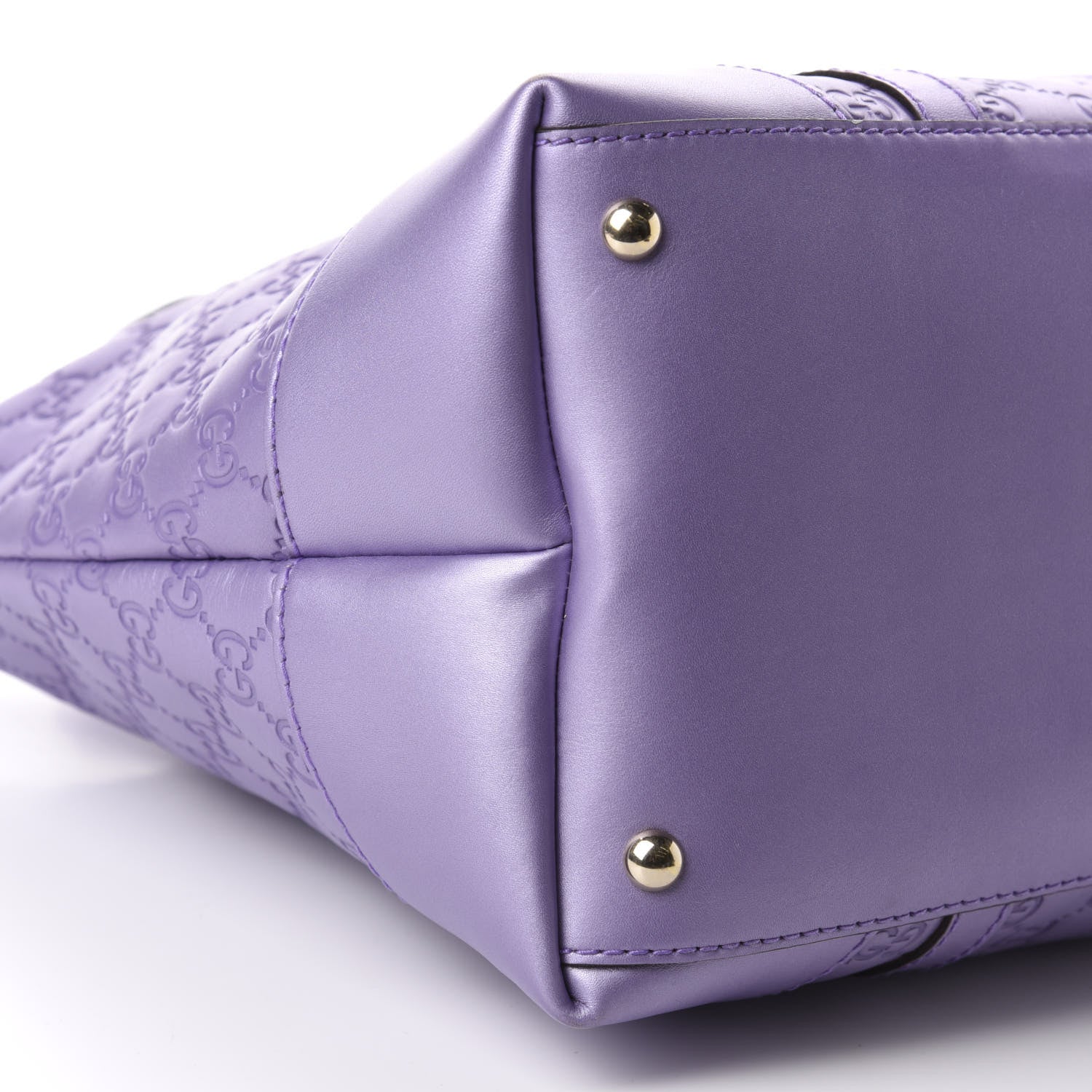 Gucci Metallic Guccissima Lovely Heart Tote Purple 6 of 12