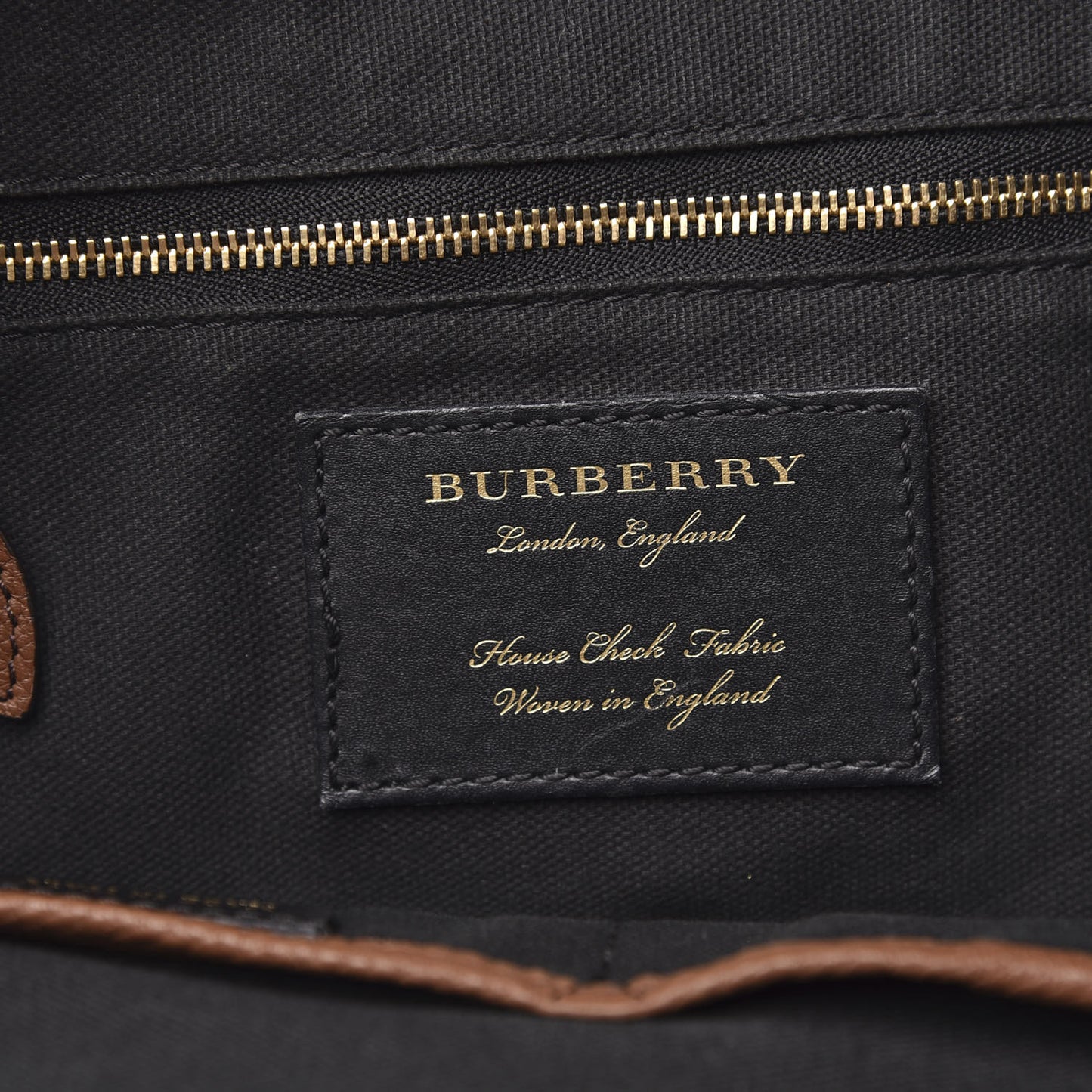 Grainy Calfskin House Check Small Canterbury Tote Tan