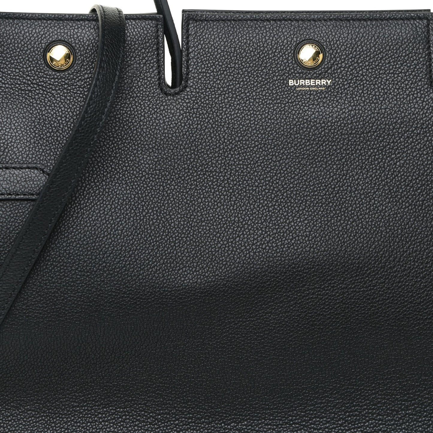 Grainy Calfskin Large Title Bag Black