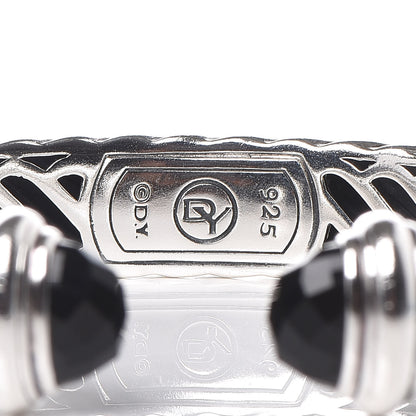 David Yurman Sterling Silver Black Onyx 10mm Sculpted Cable Bracelet 4 of 5