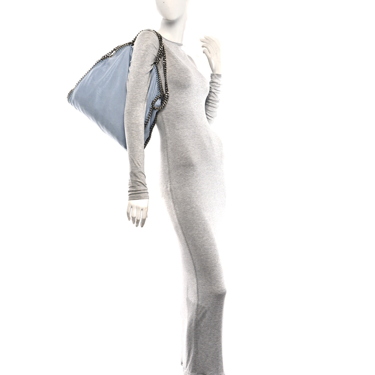 Shaggy Deer Falabella Fold Over Tote Ice Blue