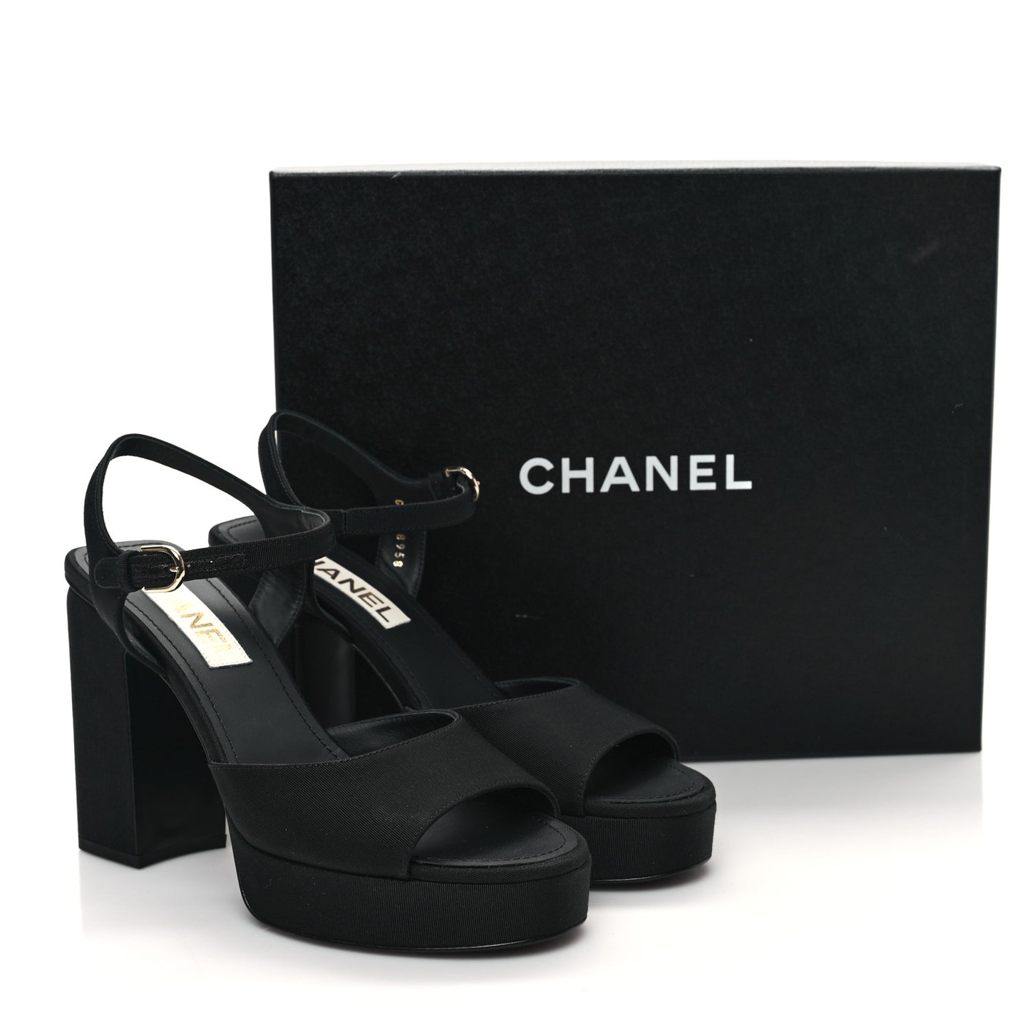Grosgrain Platform Sandals 39 Black