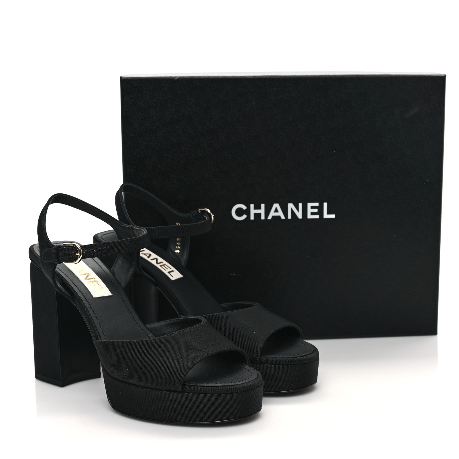 Chanel Grosgrain Platform Sandals 39 Black 11 of 11