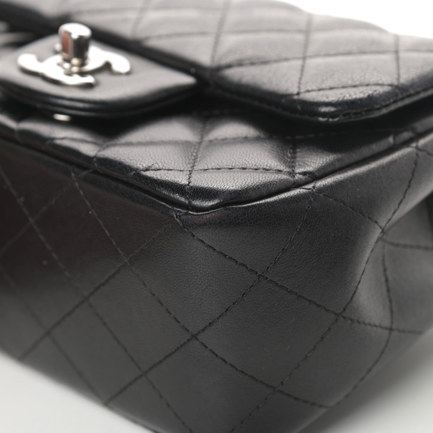 Chanel Lambskin Quilted Mini Square Flap Black 10 of 17