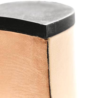 Chanel Goatskin Grosgrain Cap Toe CC Slingback Pumps 35 Beige Black 9 of 10