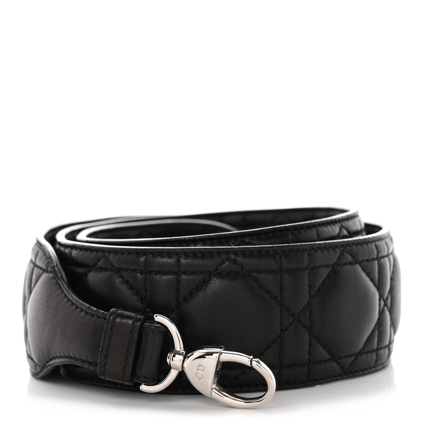 Lambskin Cannage Shoulder Strap Black