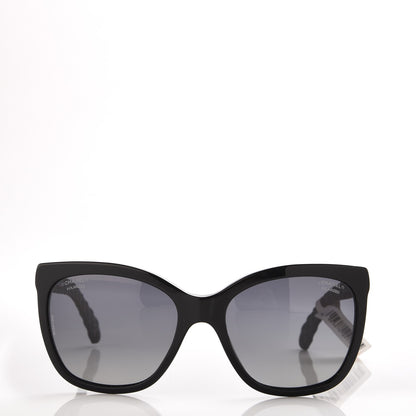 Chanel Acetate Quilted Polarized Butterfly CC Sunglasses 5288-Q Black 2 of 8