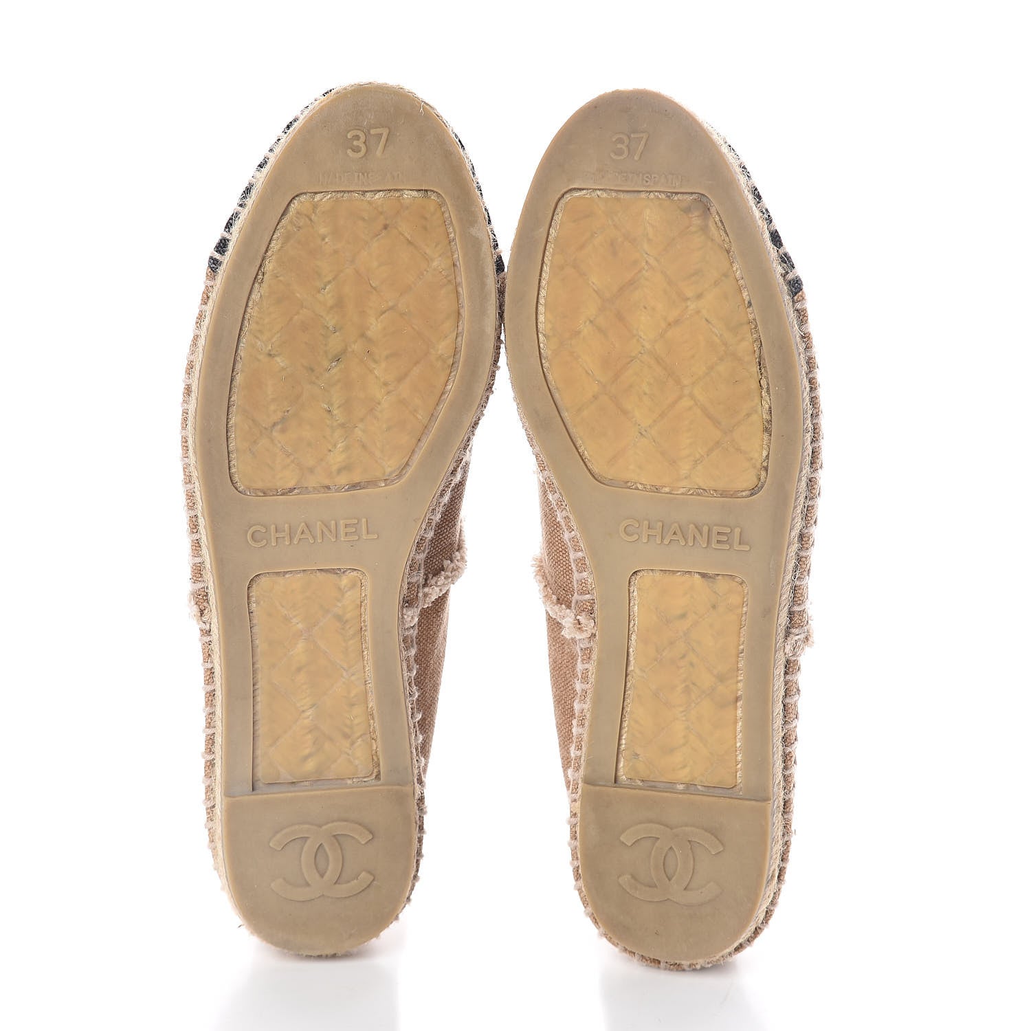 Chanel Canvas CC Espadrilles 37 Beige Black 7 of 7