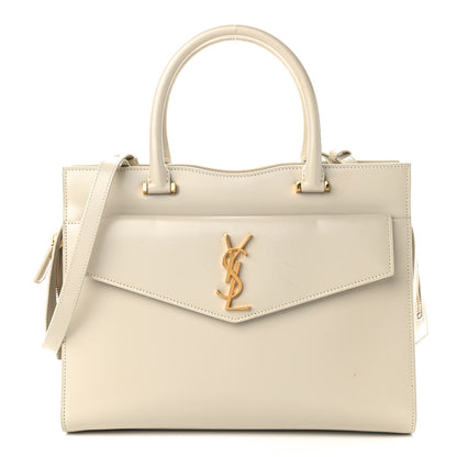 Saint Laurent Shiny Calfskin Medium Uptown Tote White 1 of 10