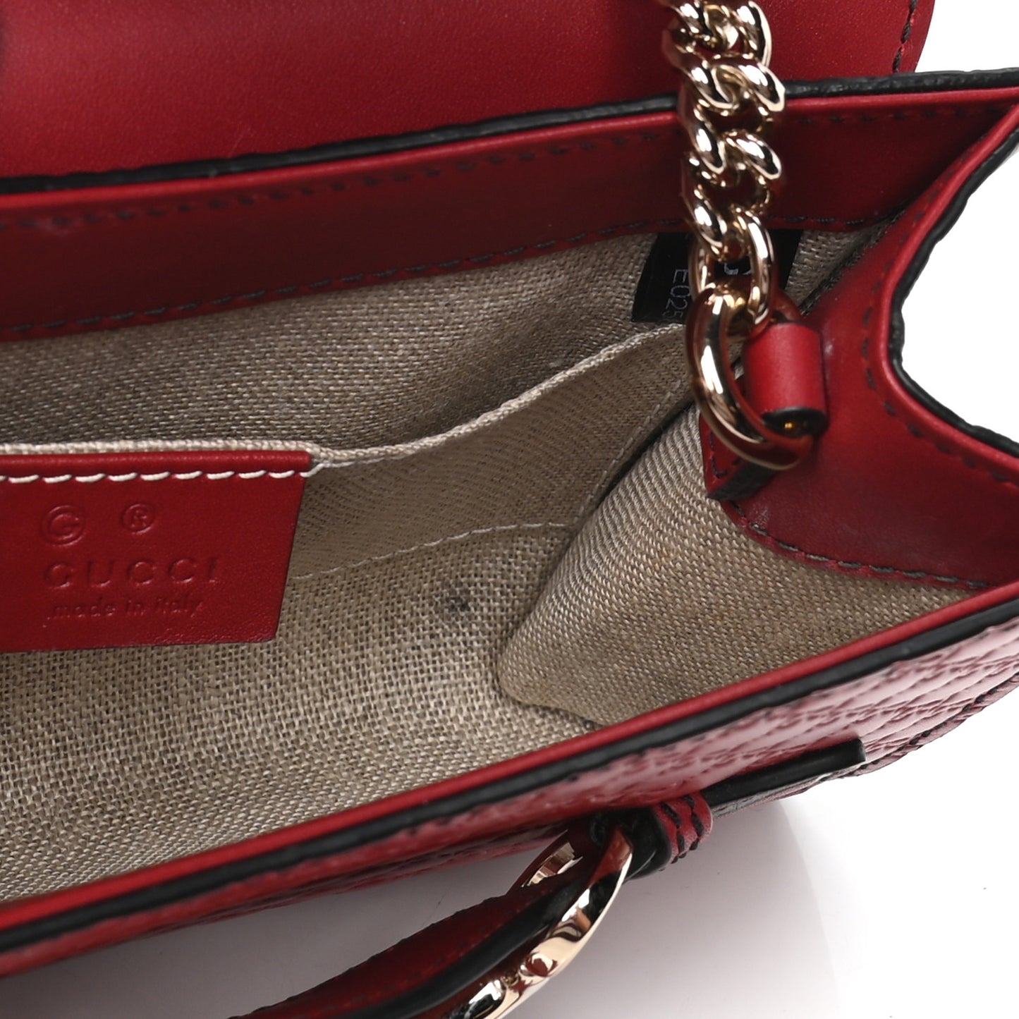 Soft Microguccissima Mini Emily Chain Shoulder Bag Rosso