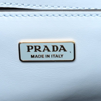 Prada Saffiano Cuir Triangle Embleme Flap Shoulder Bag Celeste 6 of 10