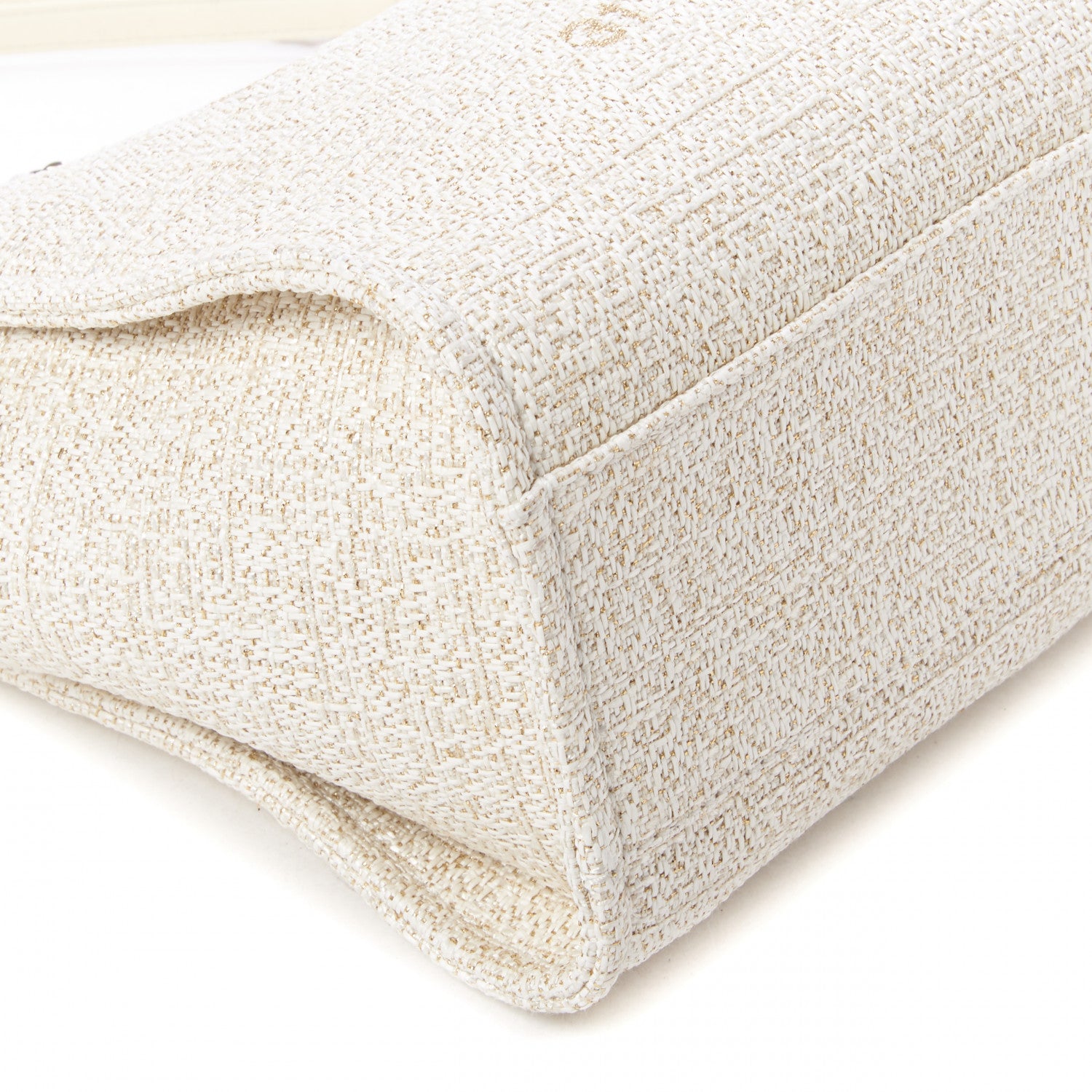 Chanel Lurex Boucle Small Deauville Tote Ivory 6 of 10