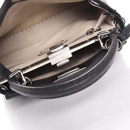 Fendi Cuoio Romano Selleria Bi-Color Large Peekaboo Iconic Satchel Asfalto Latte 7 of 10