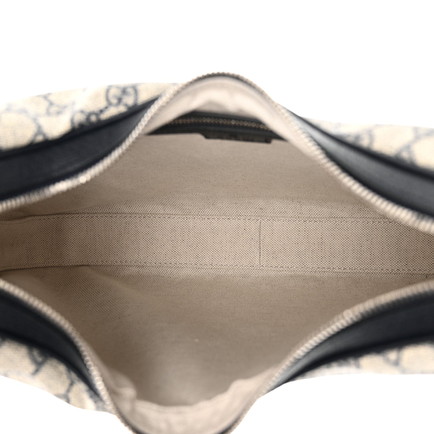Gucci GG Supreme Monogram Textured Calfskin Web Large Attache Shoulder Bag Beige Blue 5 of 10