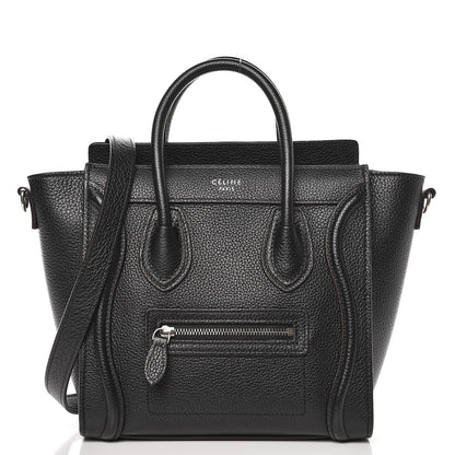 Celine Drummed Calfskin Nano Luggage Black 1 of 10