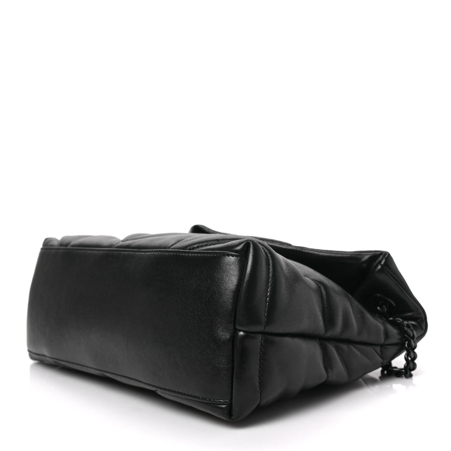 Saint Laurent Lambskin Quilted Monogram Monochrome Small Loulou Puffer Chain Satchel Black 6 of 6